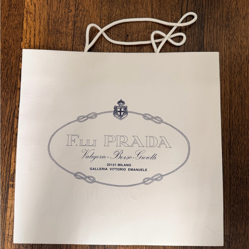 Authentic Prada Shopping Bag – White (Great for Storage or Gift Display)